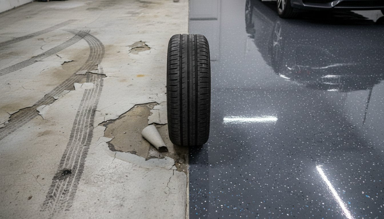 Hot Tire Pickup Resistant Flooring: Debunking Myths and Finding the Cure